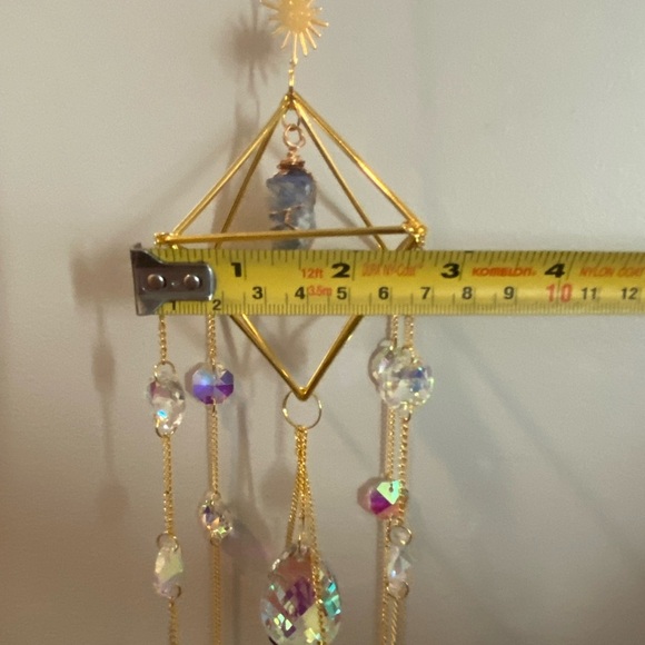 ✨2 for $50✨ Geometrical chandelier gold toned suncatcher with lapis Blue stones - Picture 7 of 9